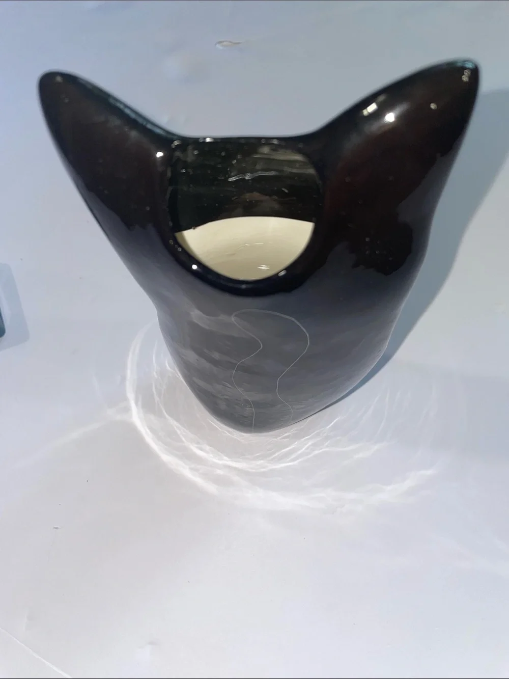 2001 Vintage Nina Lyman Black & White Cat Ceramic Vase Decor for Pets Lovers